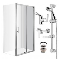 Комплект раздвижные двери в нишу «Deante Cynia» — 100×200см и комплект смесителей для ванной комнаты