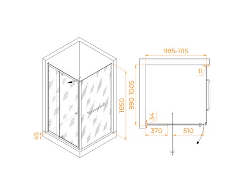 Душевой уголок RGW PA-32-1 (PA-02 + Z-060-1)