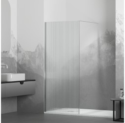 Душевую перегородку RGW WA-08 неподвижное Walk In cтекло Ribbed, 8 мм 100*195 xром