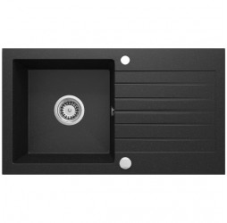 Deante Zorba графитовый металлик - мойка 1 чаша с крылом, 760*440*150 мм + сифон