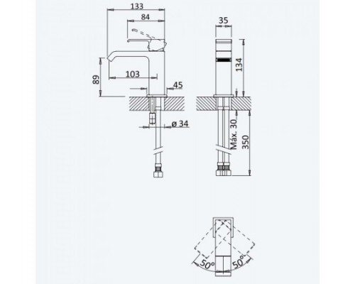 Смеситель для раковины Linea 182 010 1NS Night Sky