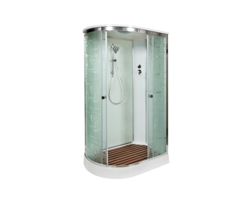 Душевая кабина AvaCan EM2012R AVA 129x90 стандарт, правая, стекла с узором, профиль хром