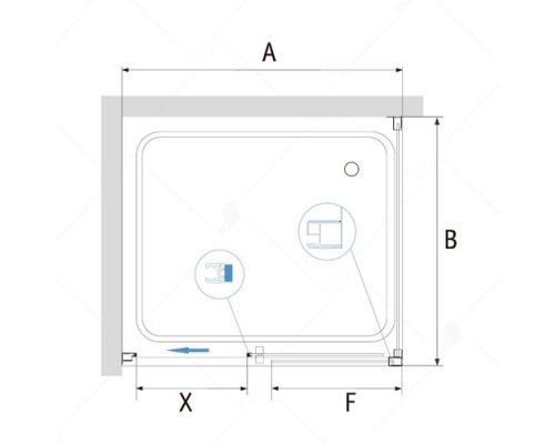 Душевой уголок RGW PA-76 (PA-016 + Z-050-2) прозрачное cтекло цвет профиля 6 мм 35087680-11