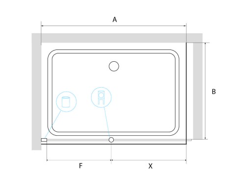 Душевая перегородка RGW WA-034 неподвижное Walk In cтекло матовое 8 мм 110*195  351003411-21