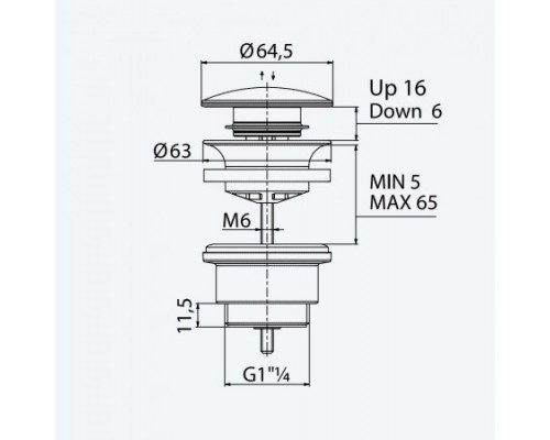 Сливной клапан из push-open 1 1/4" - Elo X-Alpha 186 001 0IS Satin stainless steel