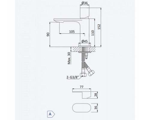 Смеситель для раковины Adagio 193 000 0CR Chrome (тип ручки 2)