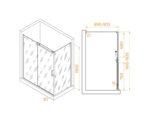 Душевой уголок RGW TO-44-1 (TO-14 + Z-060-2)