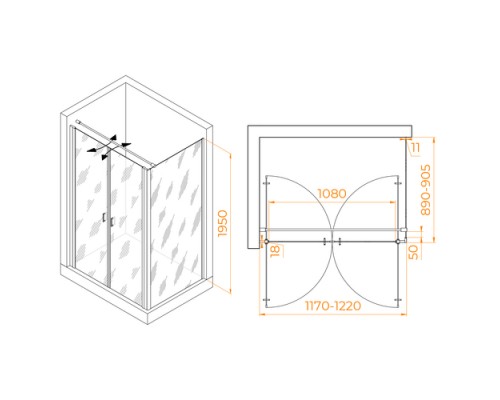Душевой уголок RGW Passage PA-144B 120х90 060814429-014