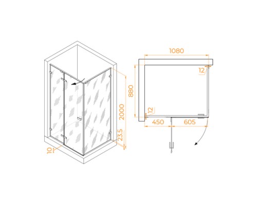 Душевой уголок RGW Stilvol SV-040 110x90 хром, прозрачное 353204019-11