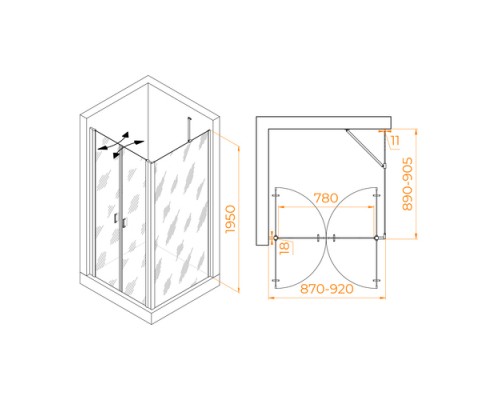 Душевой уголок RGW Passage PA-134 90х90 060813499-11