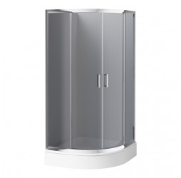 Deante Funkia Кабина полукруглая, стекло графитовое, 80х80х185см