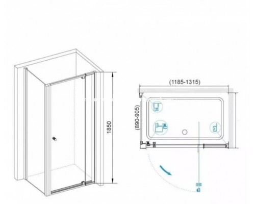 Душевой уголок RGW Passage PA-44-1B 120х90 профиль черный стекло прозрачное (410844129-014)