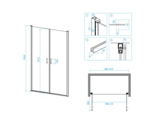 Душевая дверь RGW Leipzig 90x195 LE-06 стекло прозрачное, профиль хром 06120609-11