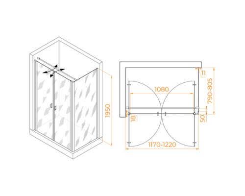 Душевой уголок RGW Passage PA-144B 120х80 060814428-014