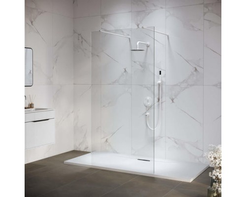 Душевая перегородка RGW WA-016-W неподвижное Walk In cтекло прозрачное 8 мм белый  35101610-15