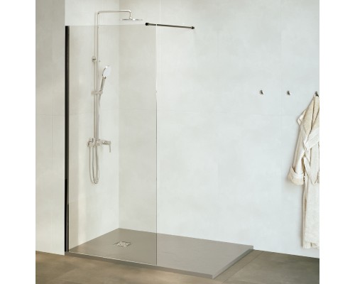 Душевая перегородка RGW WA-010B неподвижное Walk In cтекло прозрачное, 8 мм 90*195 чёрный 351001009-14