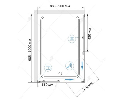 Душевой уголок, прямоугольный RGW CL-44 прозрачное стекло 5 мм цвет проф. хром 90*100*185 32094490-11