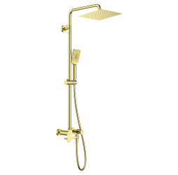 Deante Cascada Alpinia Душевая колонна со смесителем для ванны со складным изливом, золото