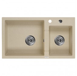Deante Piva песочный - мойка 1,5 чаши, 780*440*180 мм + сифон
