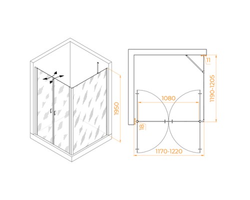 Душевой уголок RGW Passage PA-134B 120х120 060814422-14