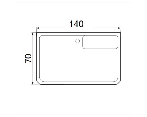 Душевой поддон акриловый прямоугольный  RIVER WEMOR 140/70/55 S 1400*700*550 мм