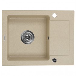 Deante Zorba песочный - мойка 1 чаша с крылом, 580*440*160 мм + сифон