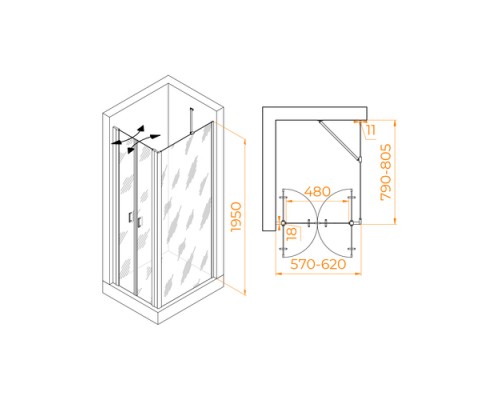 Душевой уголок RGW Passage PA-144B 60х80 060814468-14