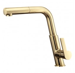 Deante Silia Смеситель для мойки с выдвижным изливом, золотой