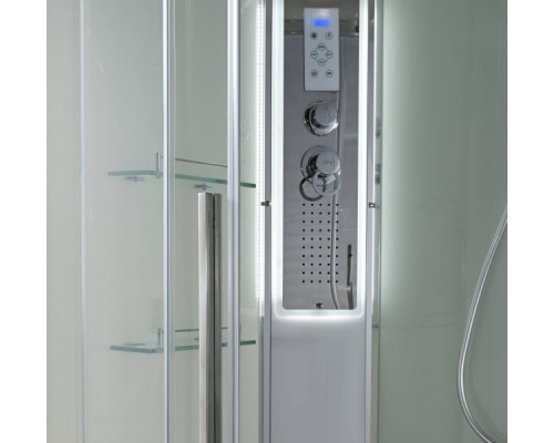 Душевая кабина Avacan EM2811LLEDT AVA 110x80 левая, LED, стекла прозрачные. профиль хром