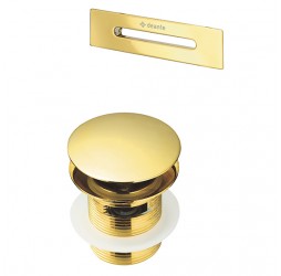 Deante Gold Набор аксессуаров для ванны - клапан Click-Clack и накладка для перелива, золото