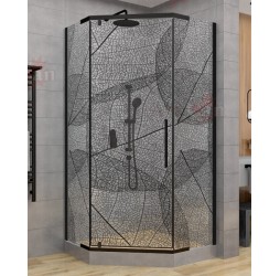 Душевой уголок Avacan PB 90 AVA 90x90 стекла с рисунком, профиль черный