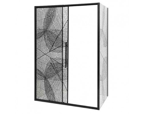 Душевой уголок Avacan FB 160-180+ SB 80 AVA 160-180x80 стекла с рисунком, профиль черный
