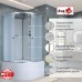 Душевая кабина Avacan D5080N AVA 80x80 без крыши, стекла матовые, профиль хром