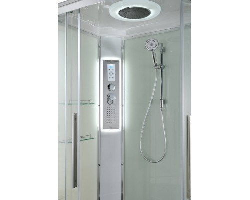 Душевая кабина AvaCan EM2812LLEDT AVA 120x80 левая, LED, стекла прозрачные, профиль хром