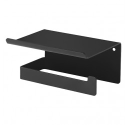 Deante Mokko Nero Держатель туалетной бумаги с полкой, черный