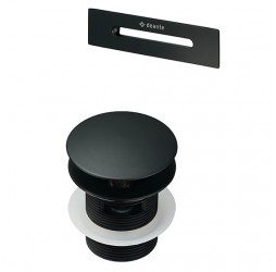 Deante Nero Набор аксессуаров для ванны - клапан Click-Clack и накладка для перелива, черный