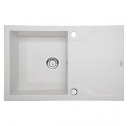 Deante Andante Flush алебастр - мойка 1 чаша с крылом, 780*490*180 мм + сифон SPACE SAVER