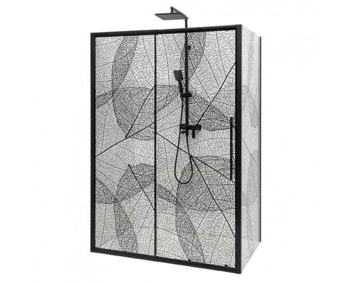 Душевой уголок Avacan FB 160-180+ SB 90 AVA 160-180x90 стекла с рисунком, профиль черный