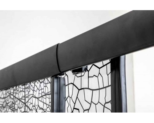 Душевой уголок Avacan FB 160-180+ SB 90 AVA 160-180x90 стекла с рисунком, профиль черный