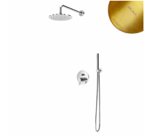 Душевая система скрытого монтажа, с латунной душевой лейкой Ø300 мм и ручным душем Elo Leaf 167 723 1SR Sunrise