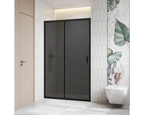 Раздвижная душевая дверь RGW CL-13B 140*195 стекло тонированное 6 мм 06091314-34 профиль черный