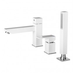 Deante Anemon Смеситель для ванны врезной на 3 отв., белый-хром