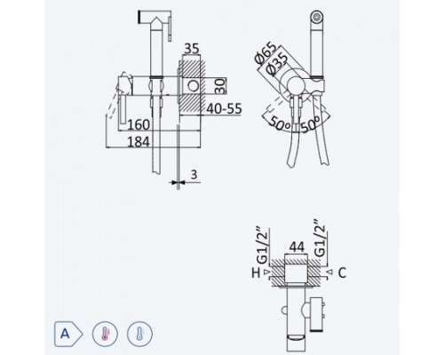 Гигиенический душ 107 861 1MM Morning Mist (лейка из латуни)