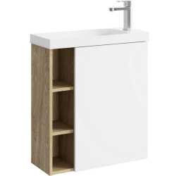 aqwella Тумба под умывальник 60x25 Alba Прямоугольная цвет дерево светлое / белый ALB0106RDD+ALB0706WM