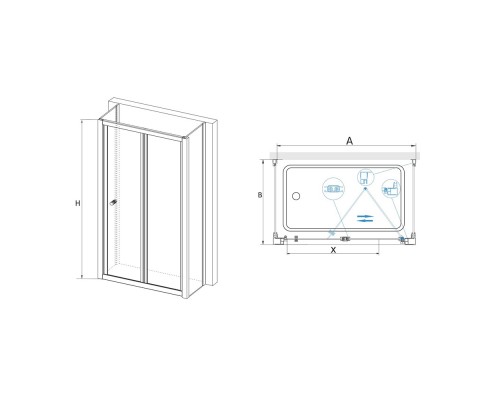 Душевой уголок RGW CL-41 P (CL-21 + 2Z-050-1)