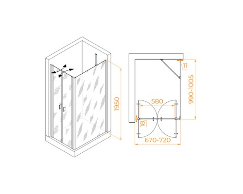 Душевой уголок RGW Passage PA-144B 70х100 060814470-14