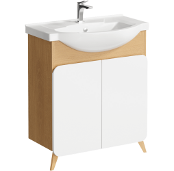 aqwella Тумба под умывальник 75x44 Basic Прямоугольная цвет дерево светлое BAS0107DZ