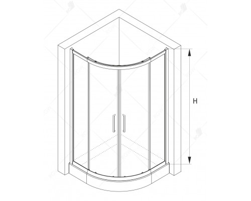 Душевой уголок, полукруг RGW CL-54-B 100х100 прозрачное cтекло 5 мм цвет профиля черный 32095400-14