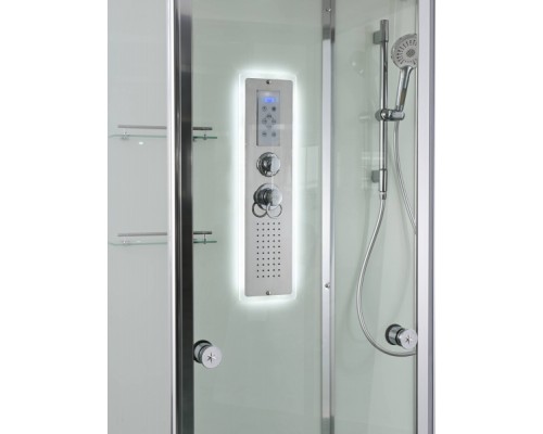 Душевая кабина AvaCan V2011LED AVA 110x90 LED, стекла прозрачные, профиль хром