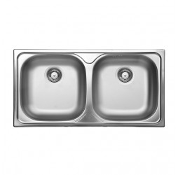 Deante Xylo сатин - мойка стальная 2 чаши, 780*435*160 мм + сифон